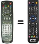 Télécommande équivalente Finlux CTW 2827 TN DVD
