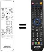 Télécommande équivalente Daewoo DVF 46