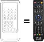 Télécommande équivalente Aristona TV B / N 16 PROG