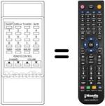 Télécommande équivalente Supertech TVR 004