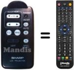 Télécommande équivalente Sharp XV 3400 S