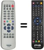 Télécommande équivalente Toshiba 20 V 300 P
