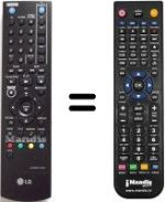 Télécommande équivalente LG DRT-389 H