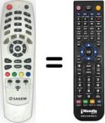 Télécommande équivalente Sagem ISD 75 TNTSAT