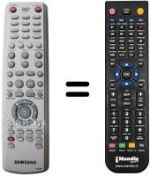 Replacement remote control Samsung DVD-HR721