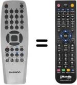 Télécommande équivalente Daewoo WJF016