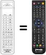 Télécommande équivalente Goodmans KT8875