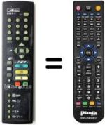 Télécommande équivalente Metz 63TB72100MT