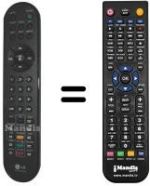 Télécommande équivalente LG 6710T00003L