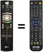 Télécommande équivalente LG 6710V00142R