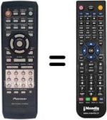 Télécommande équivalente Pioneer DV535