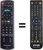 Télécommande équivalente Panasonic N2QAYB000603