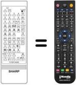 Télécommande équivalente Sharp RRMCG0688PESA