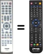 Télécommande équivalente Toshiba 19DV616DG