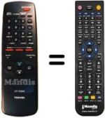 Replacement remote control Toshiba V705W