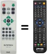 Télécommande équivalente Sunstech DTB-1100