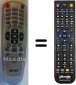 Replacement remote control Denver WHV3137W