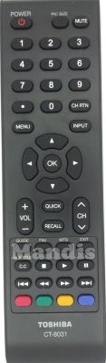 Télécommande d'origine TOSHIBA CT-8031 (75031607) Télécommande d'origine TOSHIBA CT-8031 (75031607)