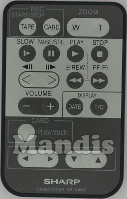 Télécommande d'origine SHARP GA149WJ (RRMCGA149WJSA)