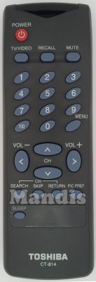 Télécommande d'origine TOSHIBA CT-814 Télécommande d'origine TOSHIBA CT-814