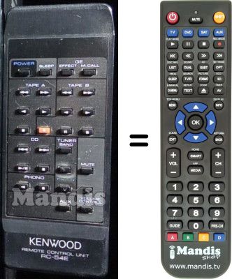 Télécommande équivalente RC54E