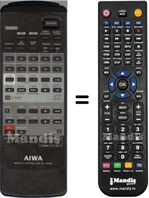 Télécommande équivalente Aiwa RC-T800F