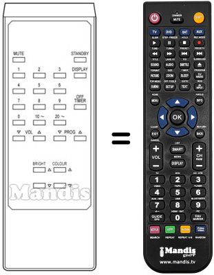 Replacement remote control Hinari TVA1 AKURA