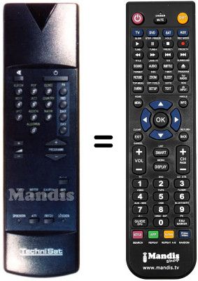 Télécommande équivalente 100 TS 009