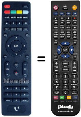 Télécommande équivalente MAJESTIC TVD 222 LED (ver. 2)