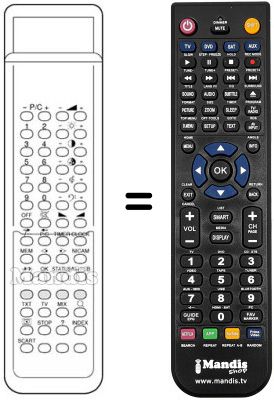 Replacement remote control Audiosonic KT 8875