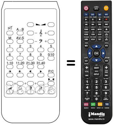Replacement remote control 701308058
