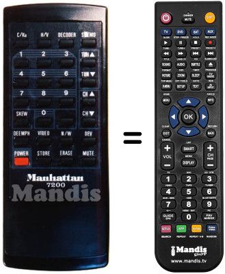 Replacement remote control 7200