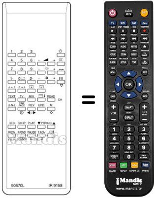 Replacement remote control 90670 L