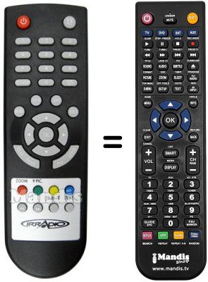 Replacement remote control Irradio DTR 1001