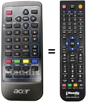 Télécommande équivalente Acer BOX F19