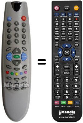 Télécommande équivalente NordMende NMC 2880 SE Télécommande équivalente NordMende NMC 2880 SE