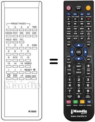 Replacement remote control CD 434 DRC
