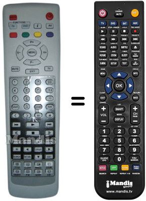 Replacement remote control Irradio TVD 1560 PS (ver. 2)