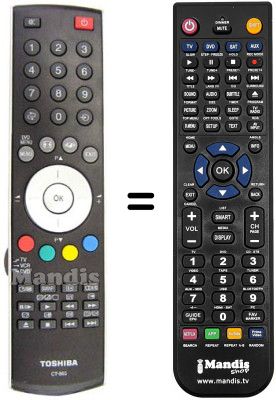 Replacement remote control Toshiba 32 WL 68 PG