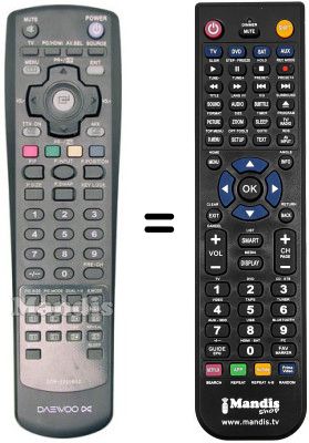 Télécommande équivalente Daewoo DDR 2020 B02