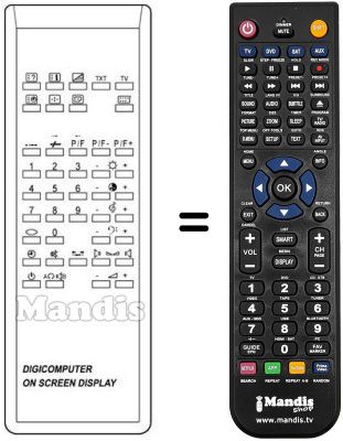 Replacement remote control DIGICOMPUTER ON SCREEN DISPLAY