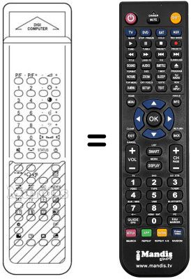 T&eacute;l&eacute;commande &eacute;quivalente DIGICOMPUTER OSD
