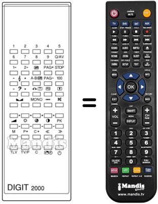 T&eacute;l&eacute;commande &eacute;quivalente DIGIT 2000