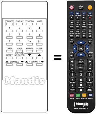 Replacement remote control Daewoo DMQ 10 B Replacement remote control Daewoo DMQ 10 B