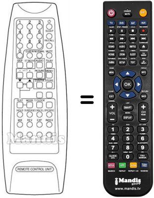 Replacement remote control Daewoo DMQ 28K3ST Replacement remote control Daewoo DMQ 28K3ST