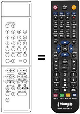 Replacement remote control DTV 2