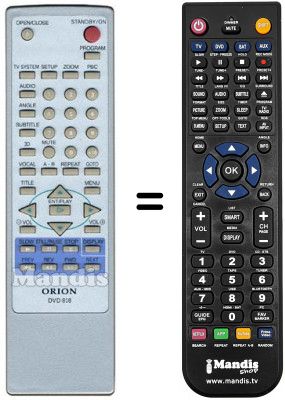 T&eacute;l&eacute;commande &eacute;quivalente DVD 818