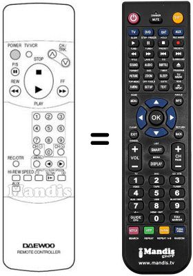Replacement remote control Daewoo DVF 26 Replacement remote control Daewoo DVF 26