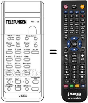 Replacement remote control FB 1196