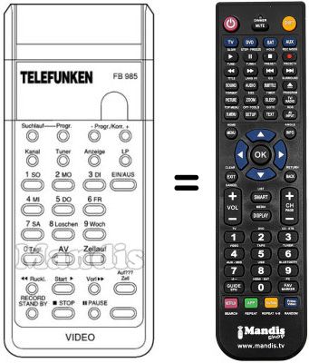 Replacement remote control FB 985